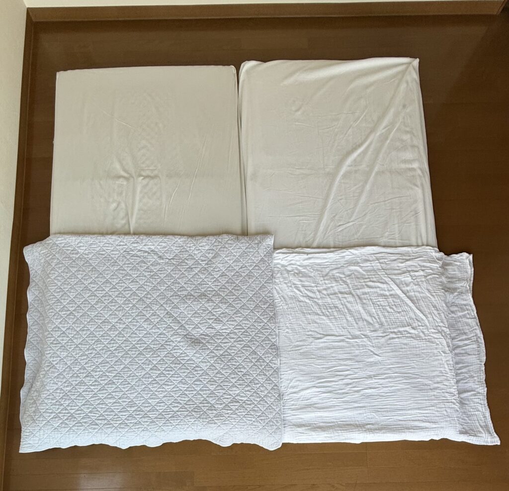 パシーマキルトケットとガーゼケット
